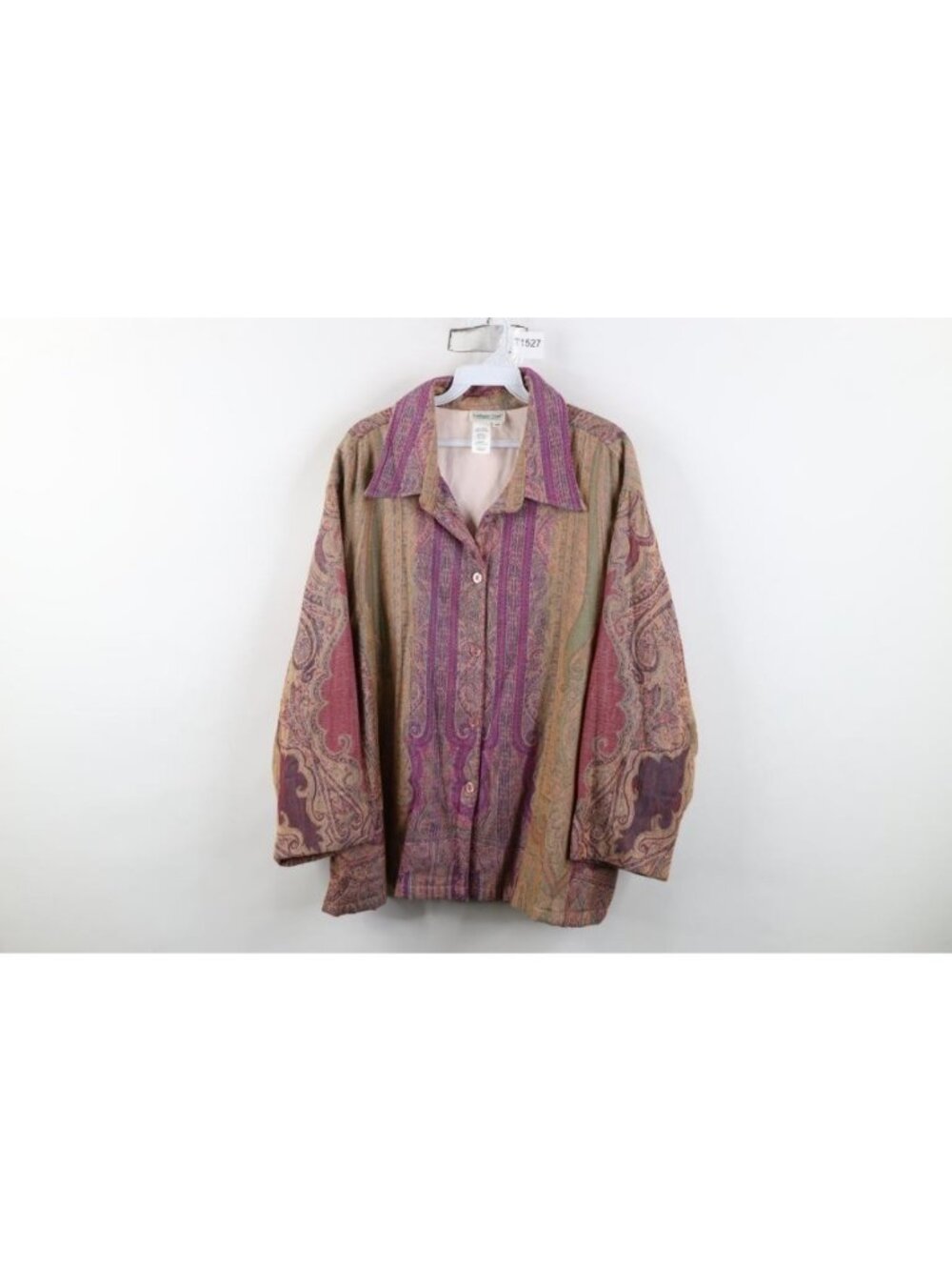 Vintage Y2K Babydoll Tapestry Jacket Womens Size 3X Rainbow Wool Silk Blend